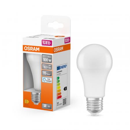 OSRAM LED Glühbirne E27 matt 13W wie 100W kaltweißes Licht - helles Licht zum konzentrierten Arbeiten